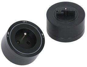 Zásuvka 230 V pre zásuvkové lišty, čierna