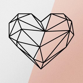 Nástěnná kovová dekorace Heart I černá