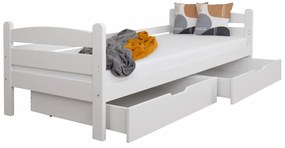 Wilsondo Detská drevená posteľ so zábranou 90x200 Maurícius - biela