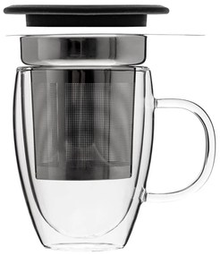 Hrnček s viečkom a sitkom Louie 300 ml číry