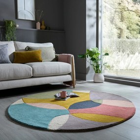 Ručne tkaný vlnený okrúhly koberec ø 160 cm Glow Multi – Flair Rugs
