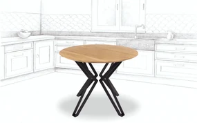 Wooded Jídelní stůl Atlanta z masivu DUB Průměr stolu: 100 cm +0 Kč, Barva kovu: Černá