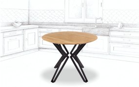 Wooded Jídelní stůl Atlanta z masivu DUB Průměr stolu: 120 cm +2.500 Kč, Barva kovu: Černá