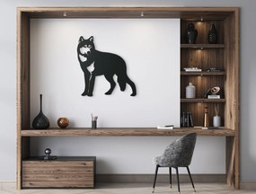 drevko 3D nálepka Nebojácny vlk Rozmer obrazu: 33,5 x 32,5 cm, Farba dekorácie: Čierna
