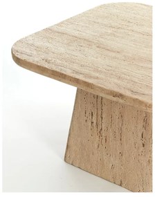 Béžový konferenčný stolík s doskou z kameňa 60x60 cm Kepami – Light &amp; Living