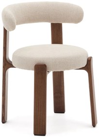 Hnedá/béžová jedálenská stolička z jaseňového dreva Granite – Kave Home