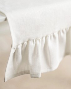Bežec s volánom 40x160 cm farba produktu biela látka polopriehľadný, zapletaná