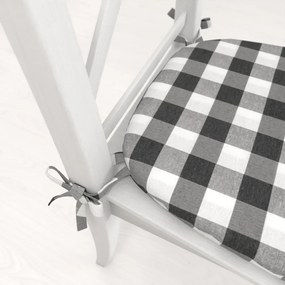 Biante Oblý podsedák Rebeka RE-010 Sivo-biela kocka veľká - 39x37x3 cm