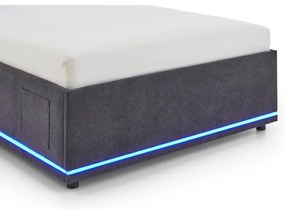 Tmavosivá čalúnená detská posteľ s úložným priestorom s roštom 120x200 cm Circle – Meise Möbel