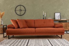Praktická trojmiestna rozkladacia pohovka Mustang, 239 x 99 cm, oranžová