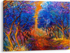 Obraz - jesenné koruny stromov, moderný impresionizmus (70x50 cm)