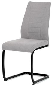 Židle jídelní, světle šedá látka, černé kovové nohy