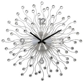 Nástenné dekoračné hodiny JVD HT116.1, 49cm strieborná