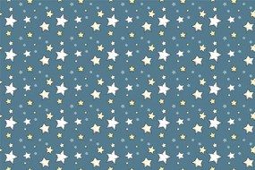 Samolepiaca tapeta hravé hviezdičky na modrom pozadí