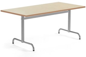 Stôl PLURAL, 1400x800x720 mm, linoleum - béžová, strieborná