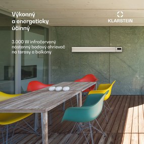 Blumfeldt Cosmic Beam Plus XXL, infračervený ohrievač, 3000 W, IP44, diaľkový ovládač, biely