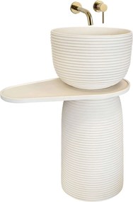 Rea Azalia, voľne stojace umývadlo 655x395x860 mm, imitácia kameňa-ecru-béžová, REA-U3506