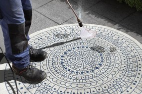 Kusový koberec Twin-Wendeteppiche 103104 creme blau – na von aj na doma, 100x100 (priemer) kruh, modrá, chodba / predsieň, Hanse Home