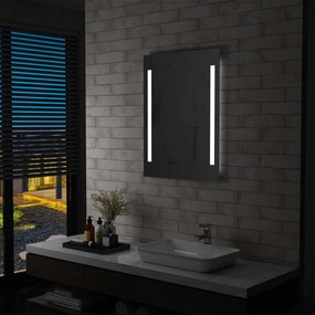 vidaXL Kúpeľňové nástenné zrkadlo s LED osvetlením 60x80 cm