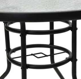 TRENDIE Záhradný stolík so sklom 80 cm okrúhly