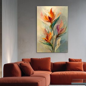 DUBLEZ | Drevený obraz - Abstraktné kvety