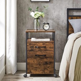 Kartotéka s 2 zásuvkami, rustikálna hnedá a čierna