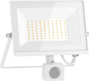 Mexen Luxpro+ LED reflektor s pohybovým senzorom, 50W, studená - 6500K, 5500 lm, biela - L236-050-65-20