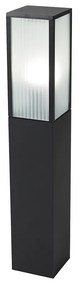 Inteligentná vonkajšia stojaca lampa čierna s rebrovaným sklom 80 cm vrátane WiFi A60 - Charlois
