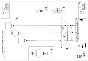 Sollux SL.1142 - Luster na lanku ALINO 3xE27/60W/230V čierna