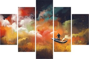 Obraz - Muž plaviace vesmírom (150x105 cm)