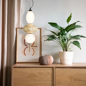 LED Luster na lanku ASCOLI LED/18W/230V pr. 20 cm béžová