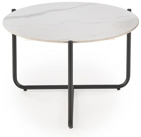 Konferenční stolek Acuna 60 cm bílý mramor/černý