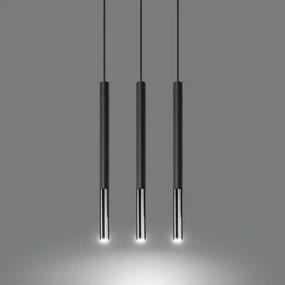 Sollux SL.0886 - Luster na lanku MOSAIC 3xG9/12W/230V čierna/chróm