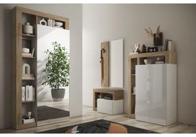 Šatníková skriňa LENOR 91x209 cm biela/hnedá