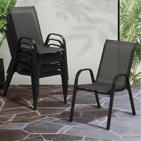 TRENDIE Záhradné stoličky sada 4ks čierne