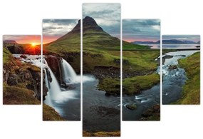 Obraz - Kirkjufell pri západe slnka (150x105 cm)