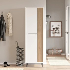 Vysoký regál na topánky Houseland Artego biely/dub Castello