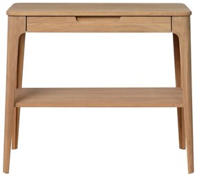 Konzolový stolík z dreva bieleho duba Unique Furniture Amalfi, 90 x 37 cm