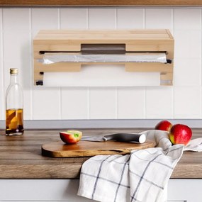 Orion Rezačka a držiak na alobal, fóliu - bambusový na 2 role, jazdec na rezanie