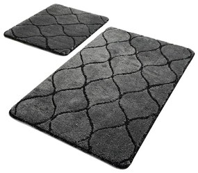 Súprava 2 tmavosivých obdĺžnikových kúpeľňových predložiek Foutastic Wave