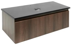 Kúpeľňová skrinka pod umývadlo SAT Evolution 98x30x44,8 cm matný orech SATEVO100NATK, 1 ks