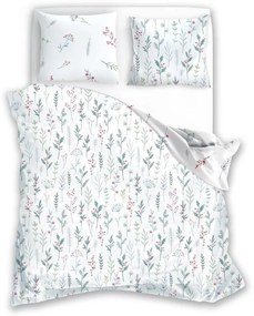 Bavlněné povlečení Primavera 002 160x200 cm + 2x 70x80 cm bílé/vícebarevné