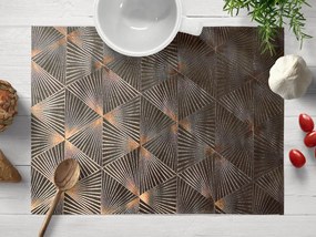 Biante Zamatové prestieranie na stôl Isabela IBL-012 Rose Gold trojuholníky na hnedom 30x40 cm