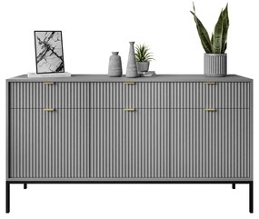 KOMODA VIGGO ŠEDÁ + ČIERNY PODSTAVEC 154 cm