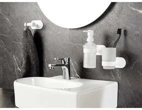 Biely samodržiaci sklenený dávkovač mydla 200 ml Orea – Wenko