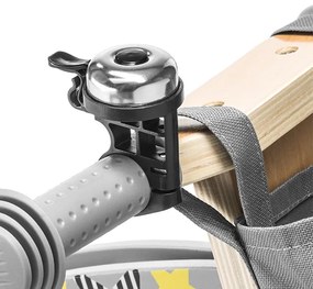 Sivé odrážadlo pre deti so zvončekom