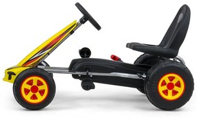 Detská šliapacia motokára Go-kart Milly Mally Viper žltá