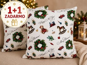 INTERMEDIC SK Obliečka na vankúš Christmas Teddy 40x40 cm – 1+1 ZADARMO