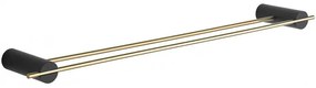 Mexen príslušenstvo, Aron dvojitý držiak na uterák, čierna/zlatá, 7088125-57