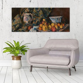 Obraz - Paul Cézanne, Still Life with Apples and Peaches, reprodukcia (120x50 cm)
